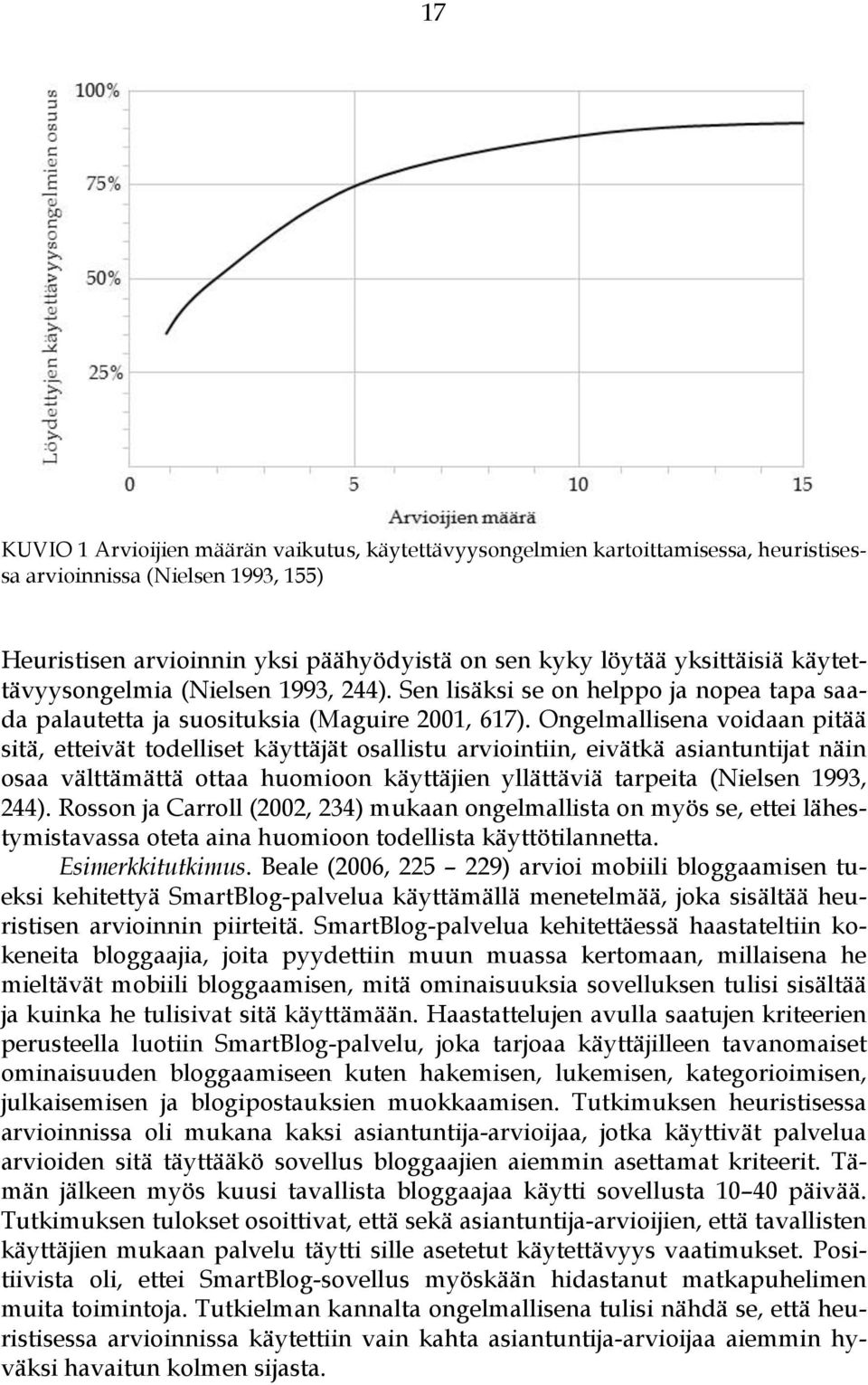 Ongelmallisena voidaan pitää sitä, etteivät todelliset käyttäjät osallistu arviointiin, eivätkä asiantuntijat näin osaa välttämättä ottaa huomioon käyttäjien yllättäviä tarpeita (Nielsen 1993, 244).