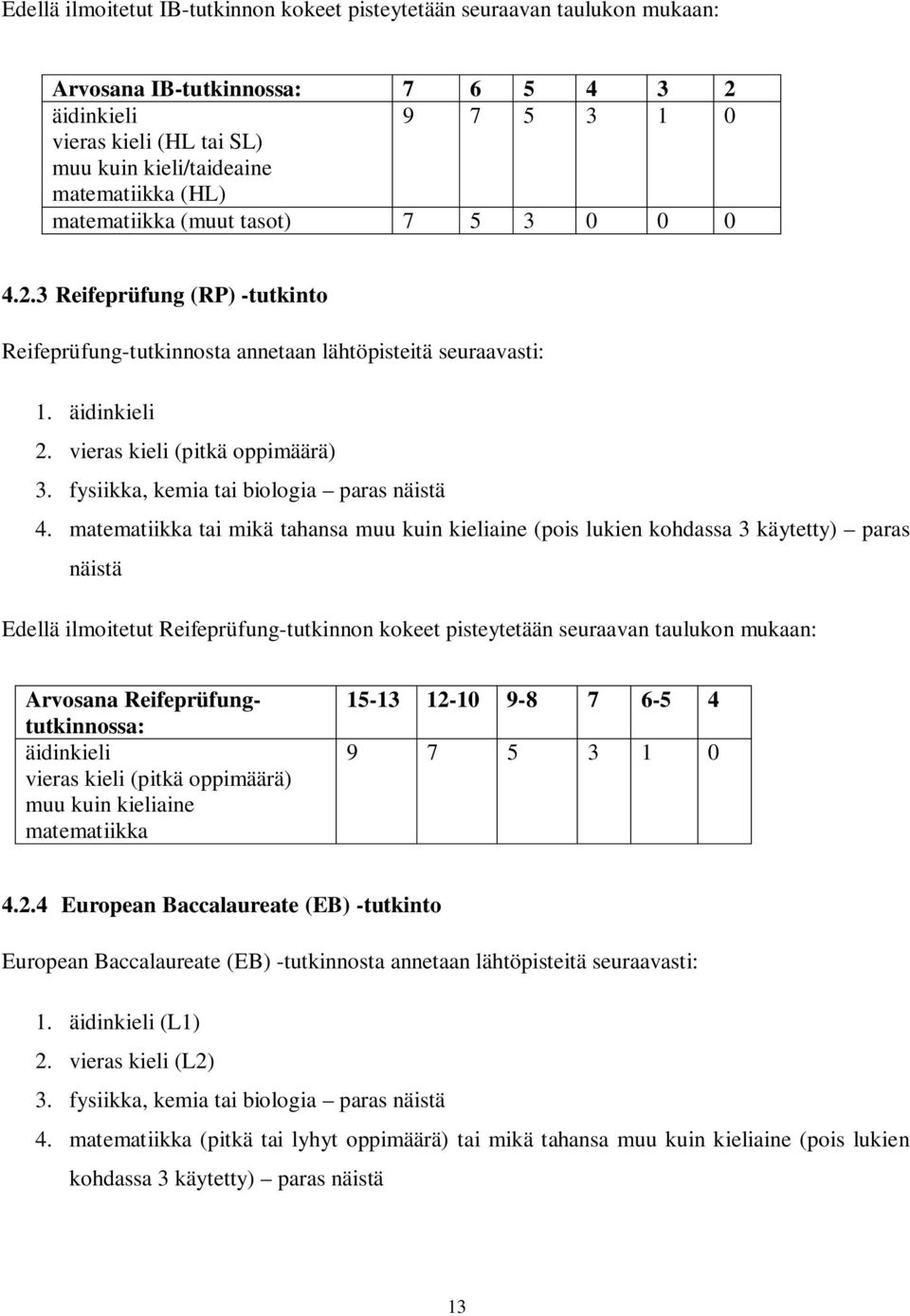 vieras kieli (pitkä oppimäärä) 3. fysiikka, kemia tai biologia paras näistä 4.