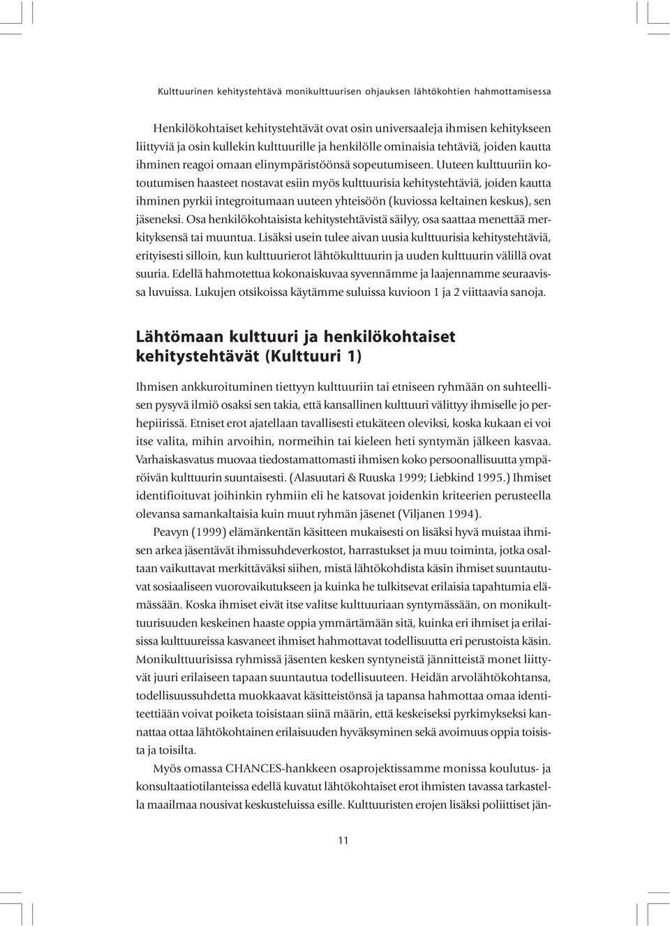 Uuteen kulttuuriin kotoutumisen haasteet nostavat esiin myös kulttuurisia kehitystehtäviä, joiden kautta ihminen pyrkii integroitumaan uuteen yhteisöön (kuviossa keltainen keskus), sen jäseneksi.