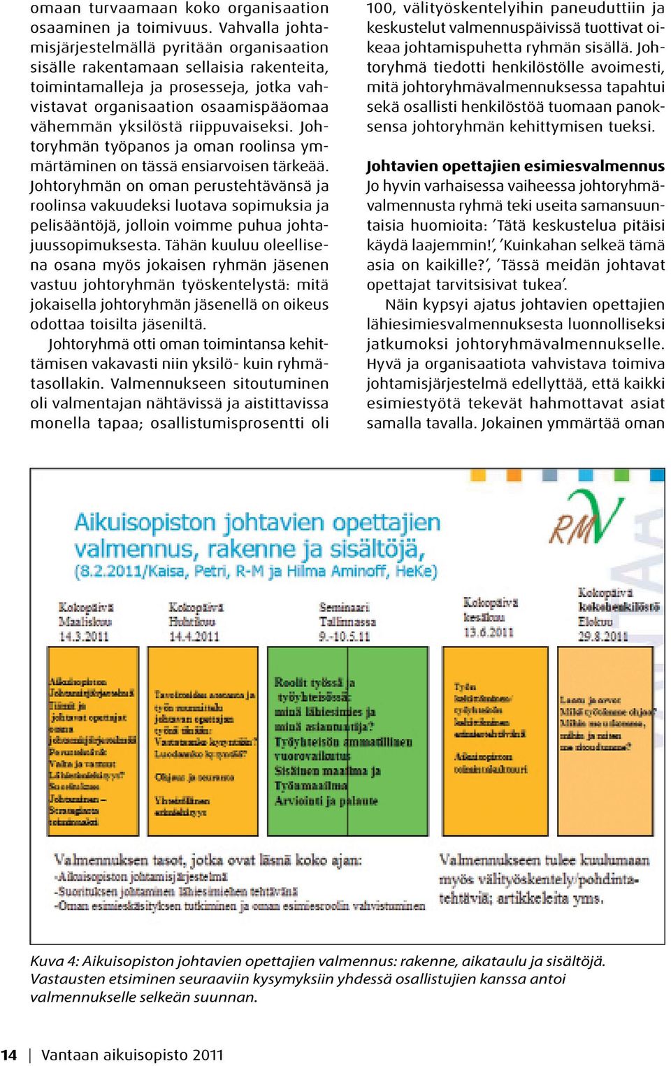 riippuvaiseksi. Johtoryhmän työpanos ja oman roolinsa ymmärtäminen on tässä ensiarvoisen tärkeää.