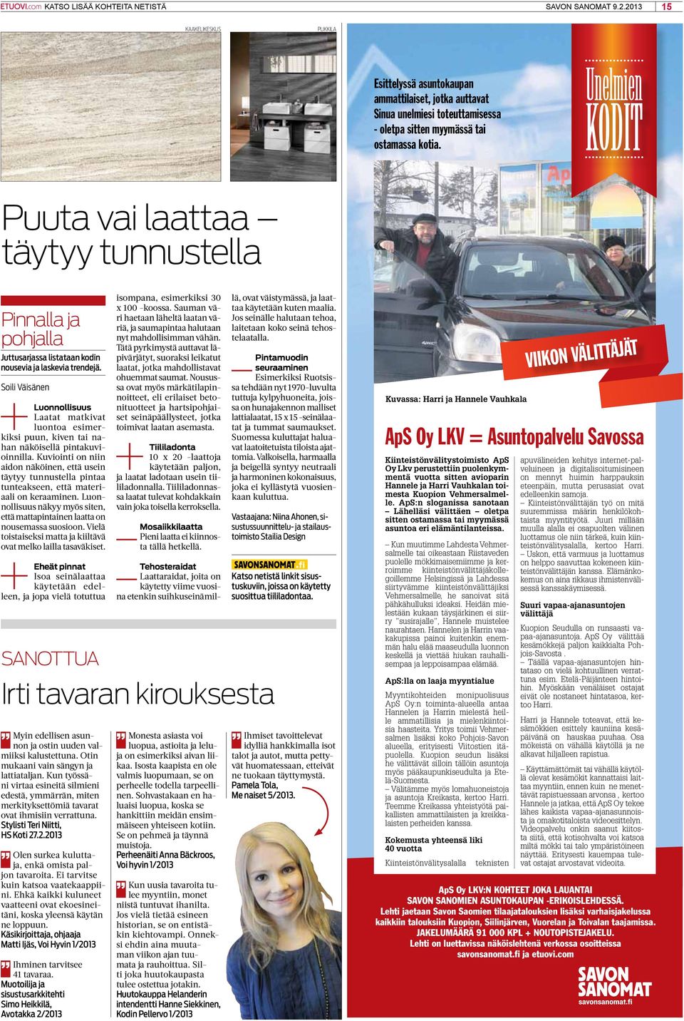 Puuta vai laattaa täytyy tunnustella Pinnalla ja pohjalla Juttusarjassa listataan kodin nousevia ja laskevia trendejä.