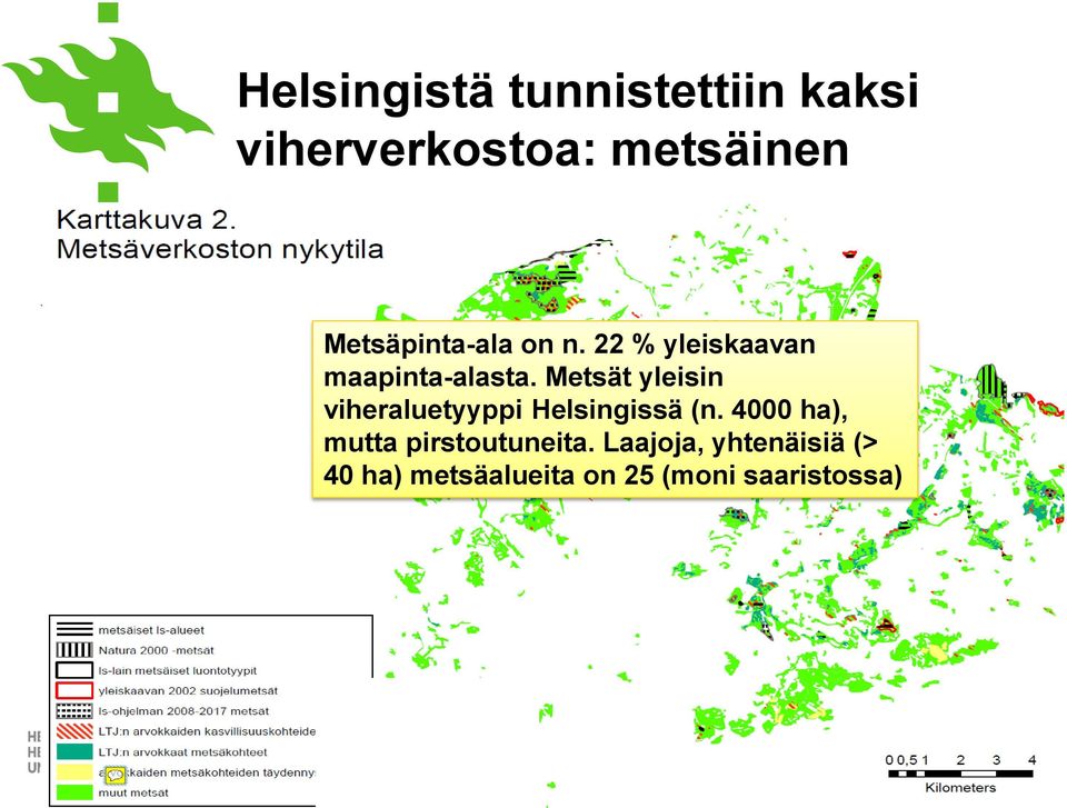 4000 ha), mutta pirstoutuneita.