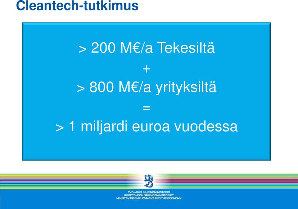 800 M /a yrityksiltä =