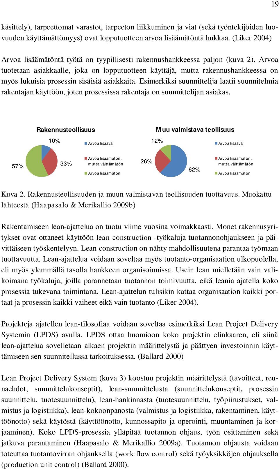 Arvoa tuotetaan asiakkaalle, joka on lopputuotteen käyttäjä, mutta rakennushankkeessa on myös lukuisia prosessin sisäisiä asiakkaita.