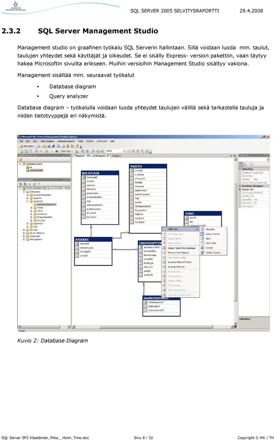 Muihin versioihin Management Studio sisältyy vakiona. Management sisältää mm.