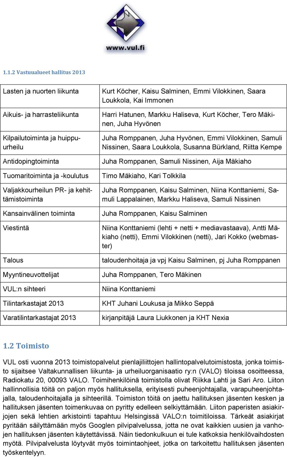 Loukkola, Kai Immonen Harri Hatunen, Markku Haliseva, Kurt Köcher, Tero Mäkinen, Juha Hyvönen Juha Romppanen, Juha Hyvönen, Emmi Vilokkinen, Samuli Nissinen, Saara Loukkola, Susanna Bürkland, Riitta