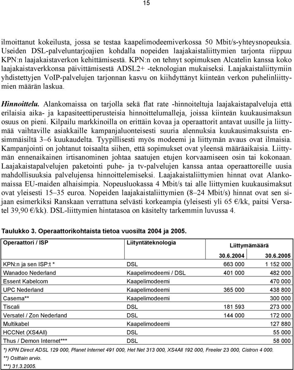 KPN:n on tehnyt sopimuksen Alcatelin kanssa koko laajakaistaverkkonsa päivittämisestä ADSL2+ -teknologian mukaiseksi.