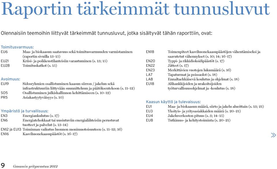 15) Avoimuus: EU19 Sidosryhmien osallistuminen kaasun siirron / jakelun sekä infrastruktuuriin liittyvään suunnitteluun ja päätöksentekoon (s.