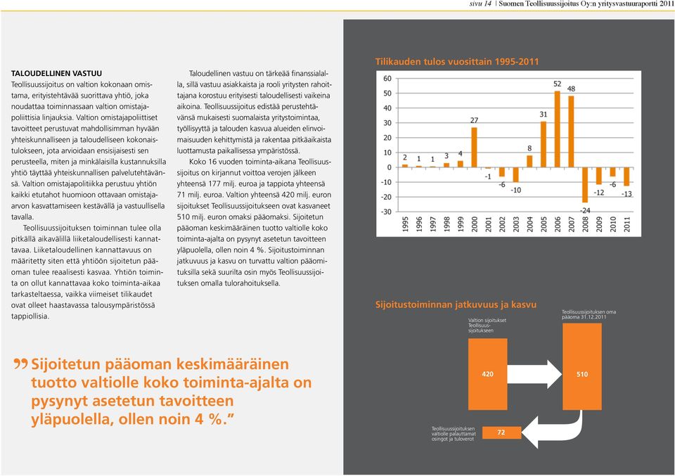 Valtion omistajapoliittiset tavoitteet perustuvat mahdollisimman hyvään yhteiskunnalliseen ja taloudelliseen kokonaistulokseen, jota arvioidaan ensisijaisesti sen perusteella, miten ja minkälaisilla