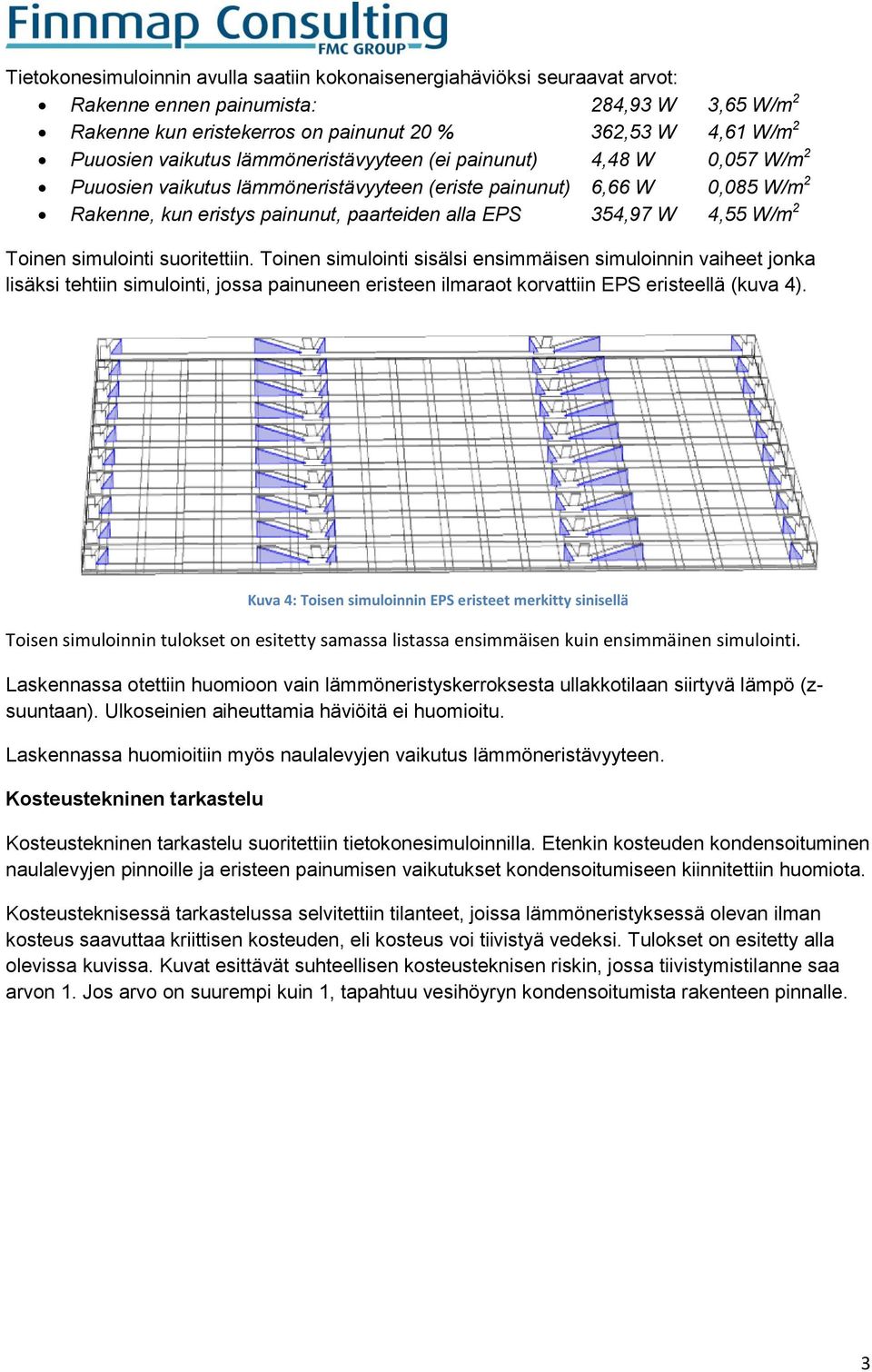 4,55 W/m 2 Toinen simulointi suoritettiin.