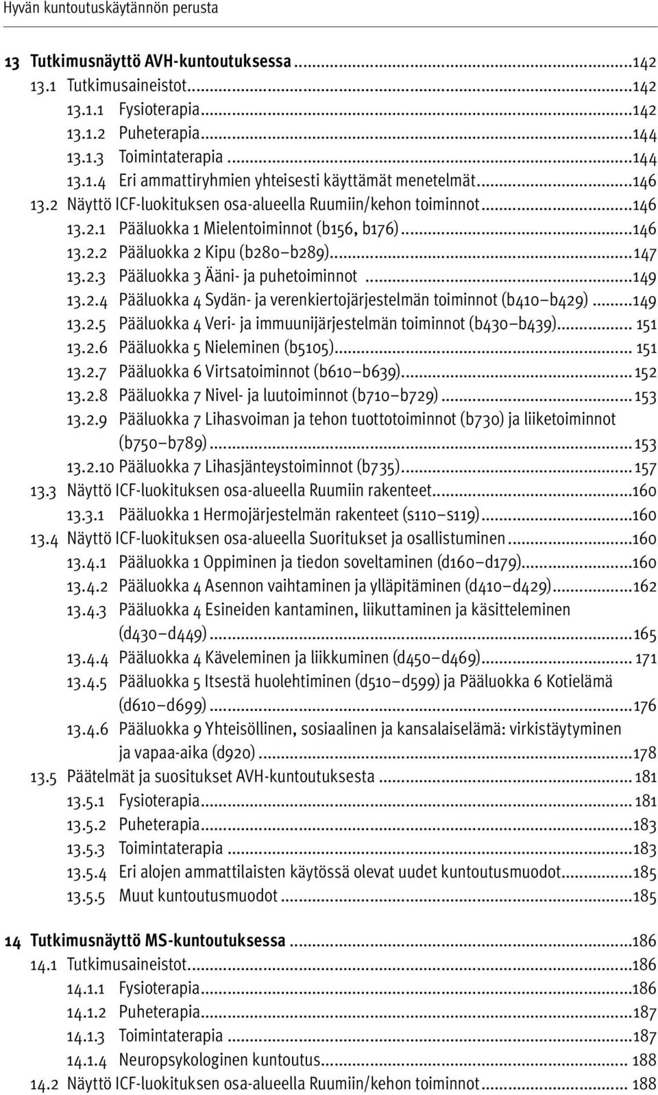 ..149 13.2.4 Pääluokka 4 Sydän- ja verenkiertojärjestelmän toiminnot (b410 b429)...149 13.2.5 Pääluokka 4 Veri- ja immuunijärjestelmän toiminnot (b430 b439)... 151 13.2.6 Pääluokka 5 Nieleminen (b5105).