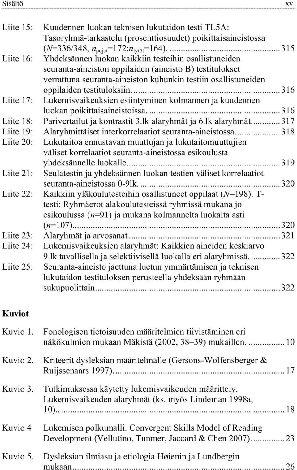 ...315 Yhdeksännen luokan kaikkiin testeihin osallistuneiden seuranta-aineiston oppilaiden (aineisto B) testitulokset verrattuna seuranta-aineiston kuhunkin testiin osallistuneiden oppilaiden