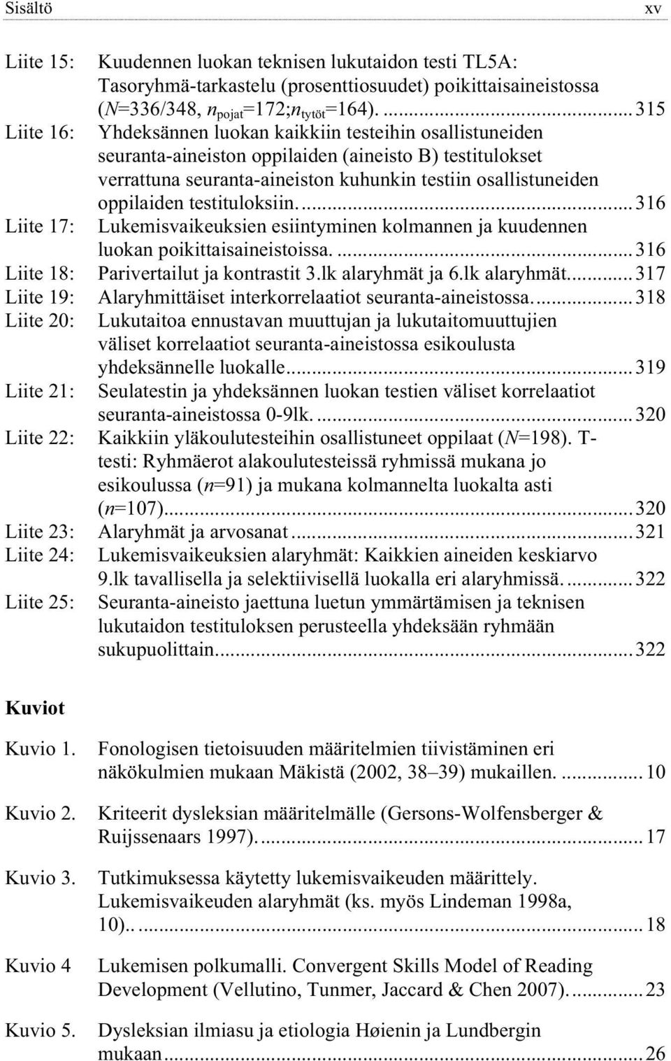 ...315 Yhdeksännen luokan kaikkiin testeihin osallistuneiden seuranta-aineiston oppilaiden (aineisto B) testitulokset verrattuna seuranta-aineiston kuhunkin testiin osallistuneiden oppilaiden