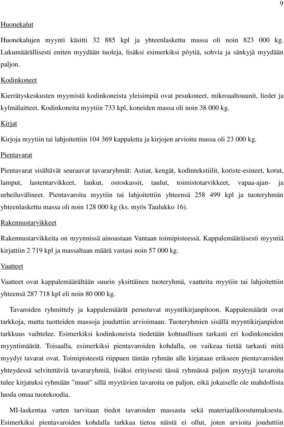 Kirjat Kirjoja myytiin tai lahjoitettiin 104 369 kappaletta ja kirjojen arvioitu massa oli 23 000 kg.