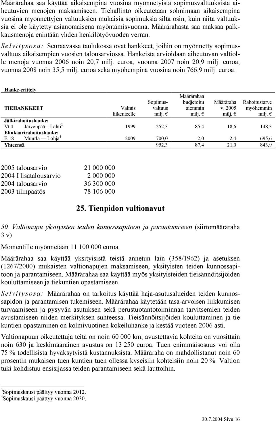 Määrärahasta saa maksaa palkkausmenoja enintään yhden henkilötyövuoden verran.