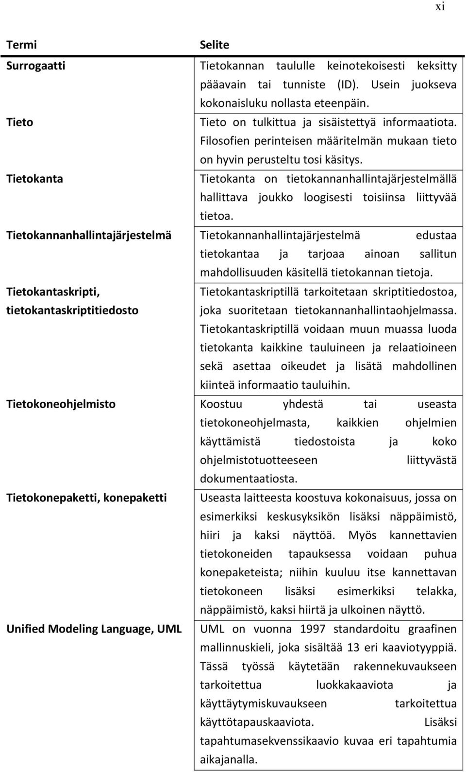 Tietokanta Tietokanta on tietokannanhallintajärjestelmällä hallittava joukko loogisesti toisiinsa liittyvää tietoa.