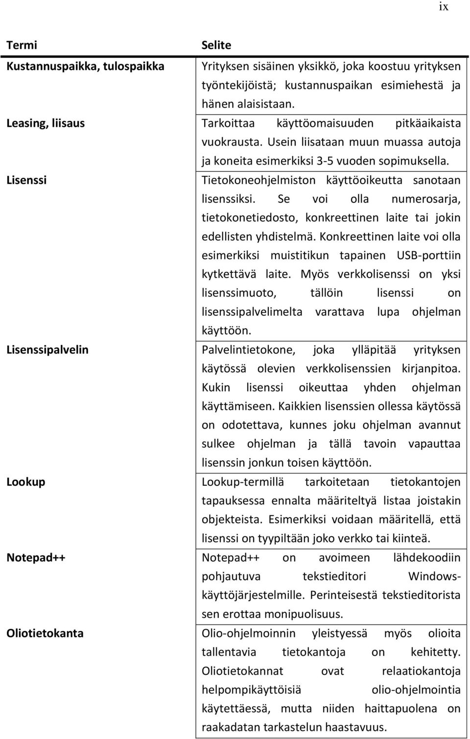 Lisenssi Tietokoneohjelmiston käyttöoikeutta sanotaan lisenssiksi. Se voi olla numerosarja, tietokonetiedosto, konkreettinen laite tai jokin edellisten yhdistelmä.