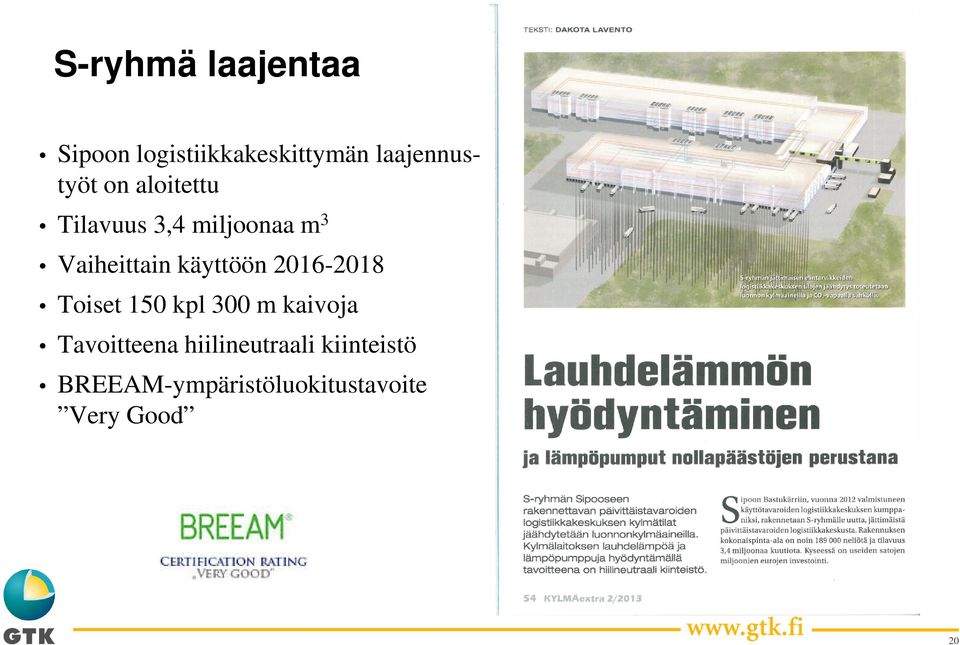 Vaiheittain käyttöön 2016-2018 Toiset 150 kpl 300 m kaivoja