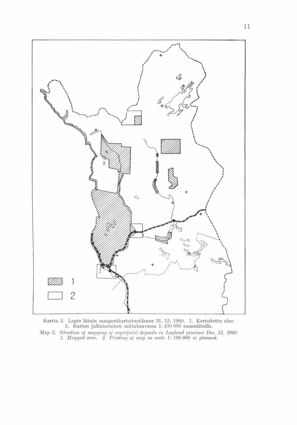 2 Situation of mapping of superjicial deposits in Lapland province Dee