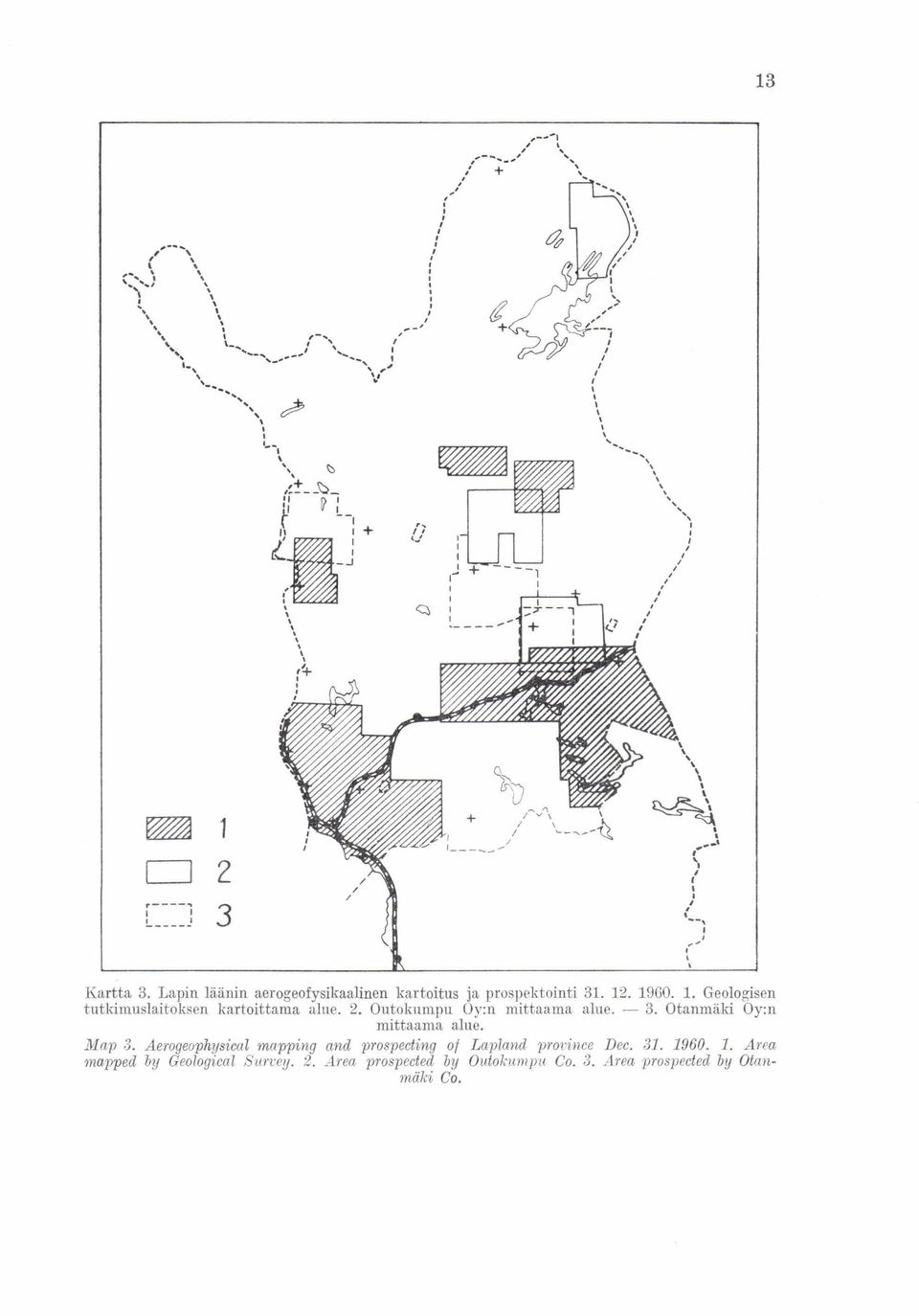 alue Map 3 Aerogeophysical rnapping and prospecting of Lapland province Dec 31 1960 1 Area