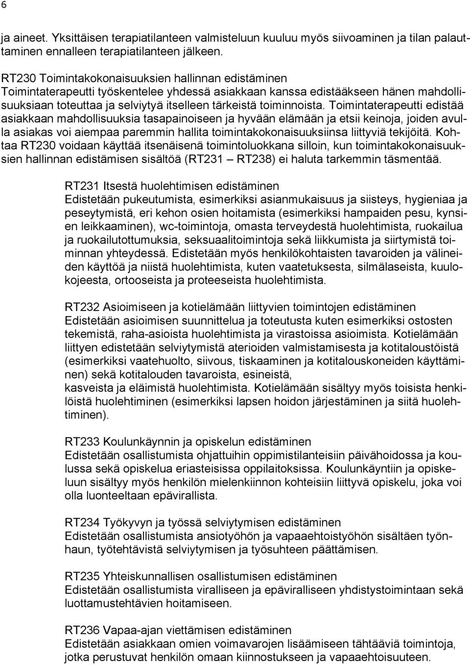 toiminnoista.