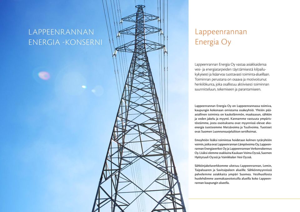 Lappeenrannan Energia Oy on Lappeenrannassa toimiva, kaupungin kokonaan omistama osakeyhtiö. Yhtiön pääasiallinen toiminta on kaukolämmön, maakaasun, sähkön ja veden jakelu ja myynti.
