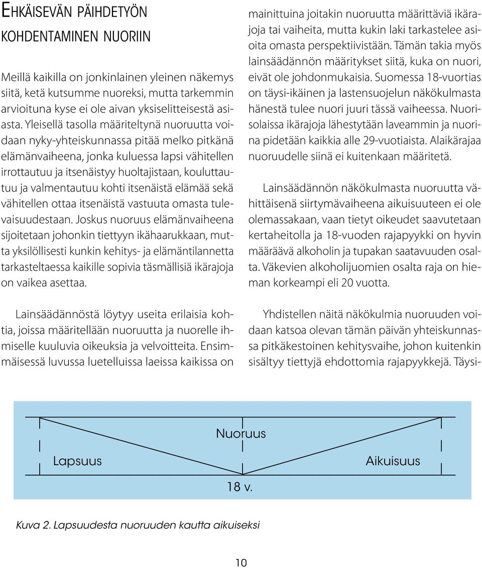 valmentautuu kohti itsenäistä elämää sekä vähitellen ottaa itsenäistä vastuuta omasta tulevaisuudestaan.