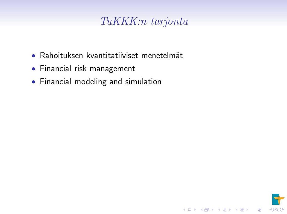 Financial risk management