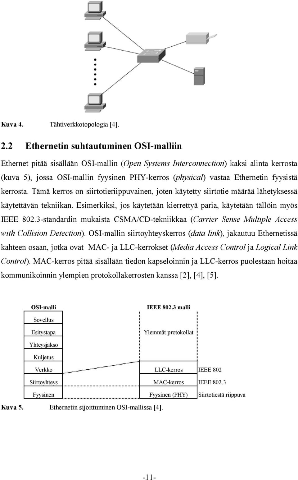 Ethernetin fyysistä kerrosta. Tämä kerros on siirtotieriippuvainen, joten käytetty siirtotie määrää lähetyksessä käytettävän tekniikan.