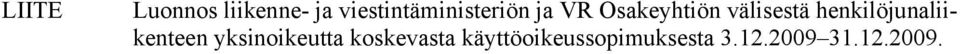 välisestä henkilöjunaliikenteen
