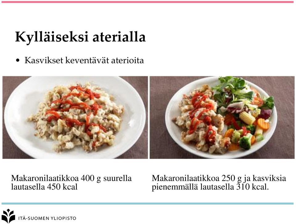 lautasella 450 kcal Makaronilaatikkoa 250 g