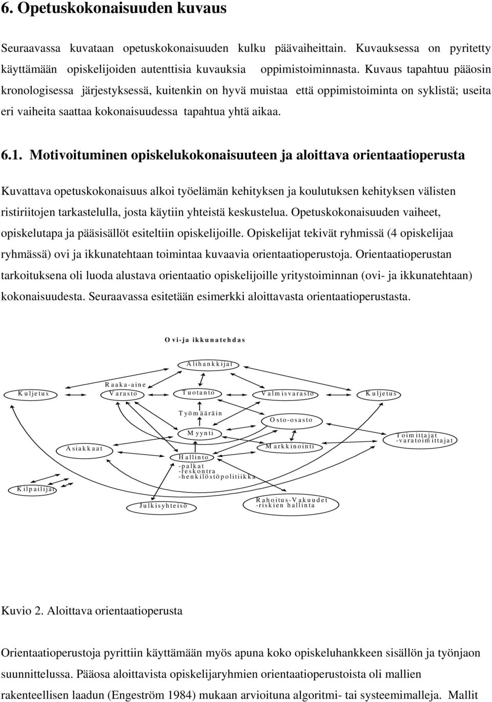 Motivoituminen opiskelukokonaisuuteen ja aloittava orientaatioperusta Kuvattava opetuskokonaisuus alkoi työelämän kehityksen ja koulutuksen kehityksen välisten ristiriitojen tarkastelulla, josta