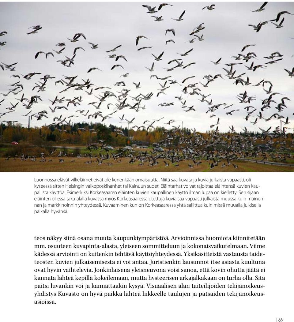Esimerkiksi Korkeasaaren eläinten kuvien kaupallinen käyttö ilman lupaa on kielletty.