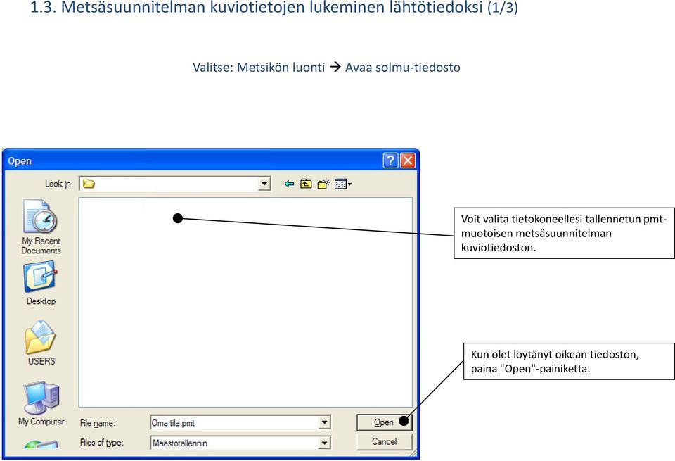 tietokoneellesi tallennetun pmtmuotoisen metsäsuunnitelman