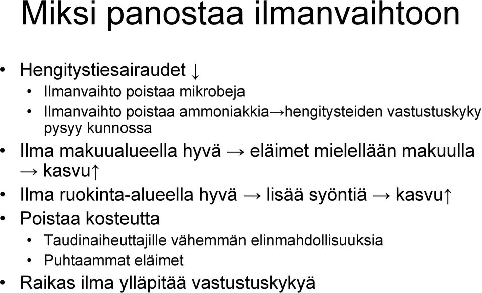 mielellään makuulla kasvu Ilma ruokinta-alueella hyvä lisää syöntiä kasvu Poistaa kosteutta