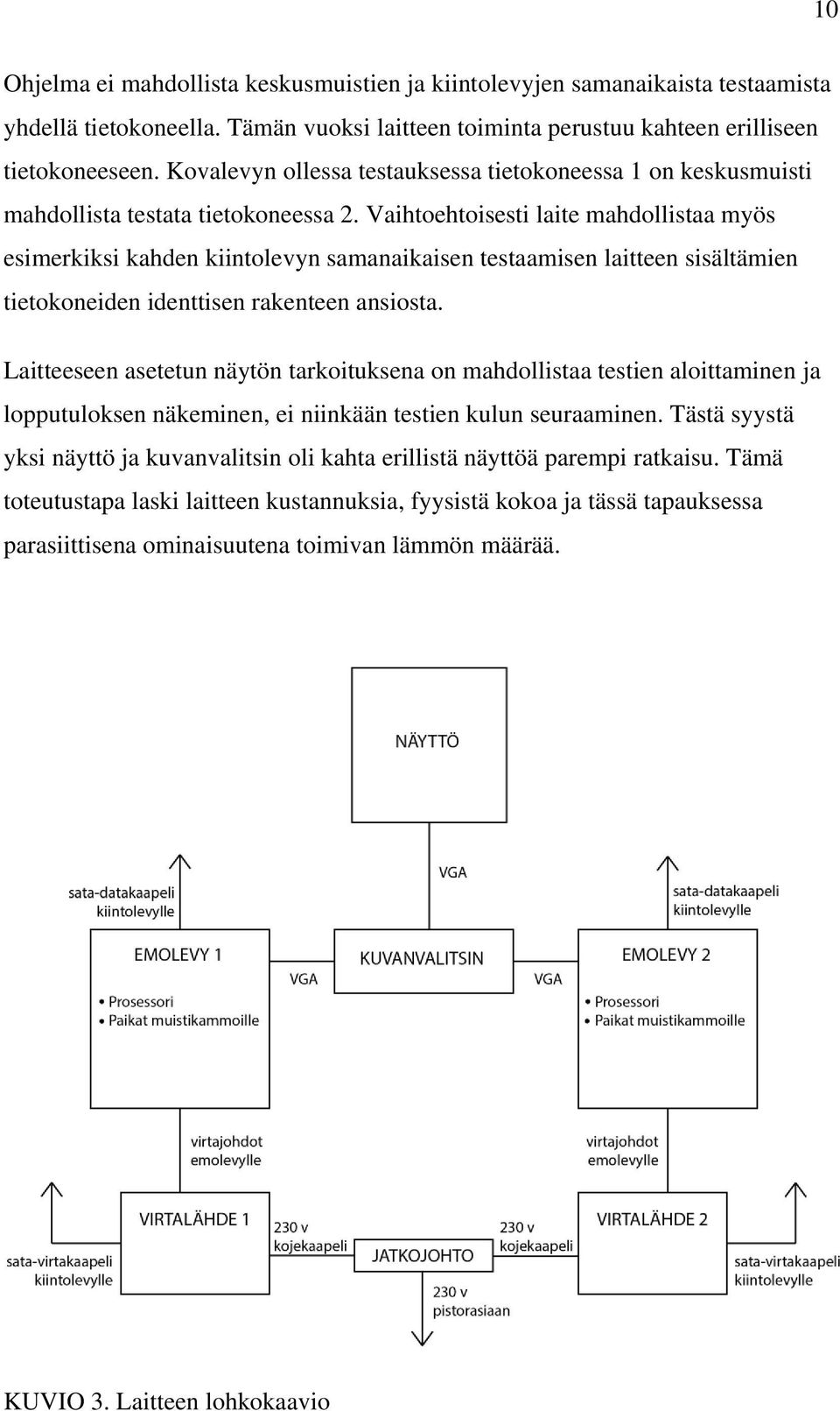 Vaihtoehtoisesti laite mahdollistaa myös esimerkiksi kahden kiintolevyn samanaikaisen testaamisen laitteen sisältämien tietokoneiden identtisen rakenteen ansiosta.