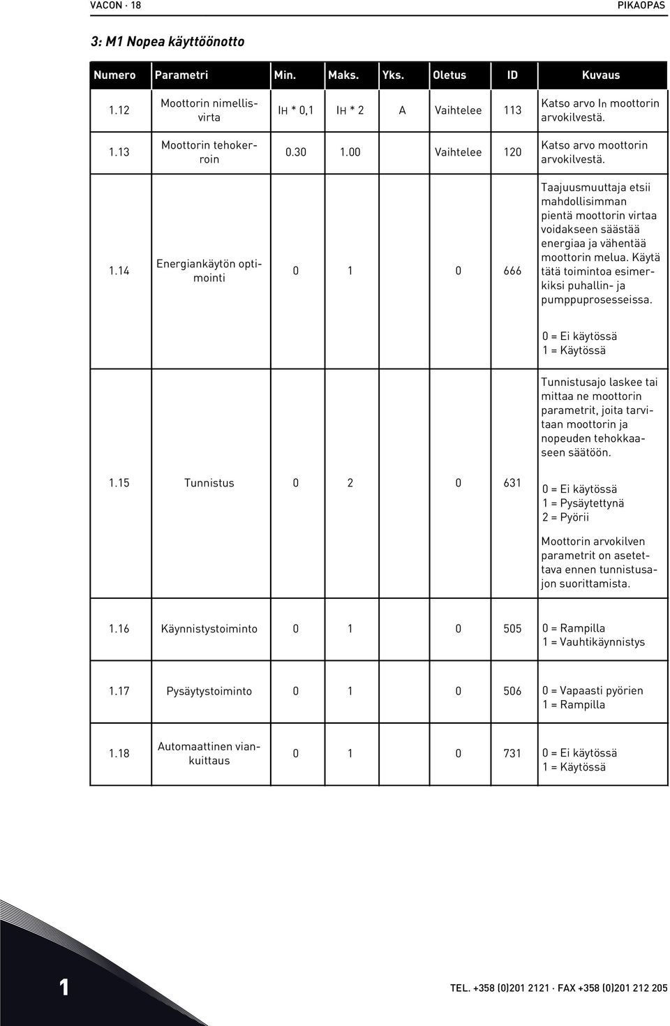 Käytä tätä toimintoa esimerkiksi puhallin- ja pumppuprosesseissa.