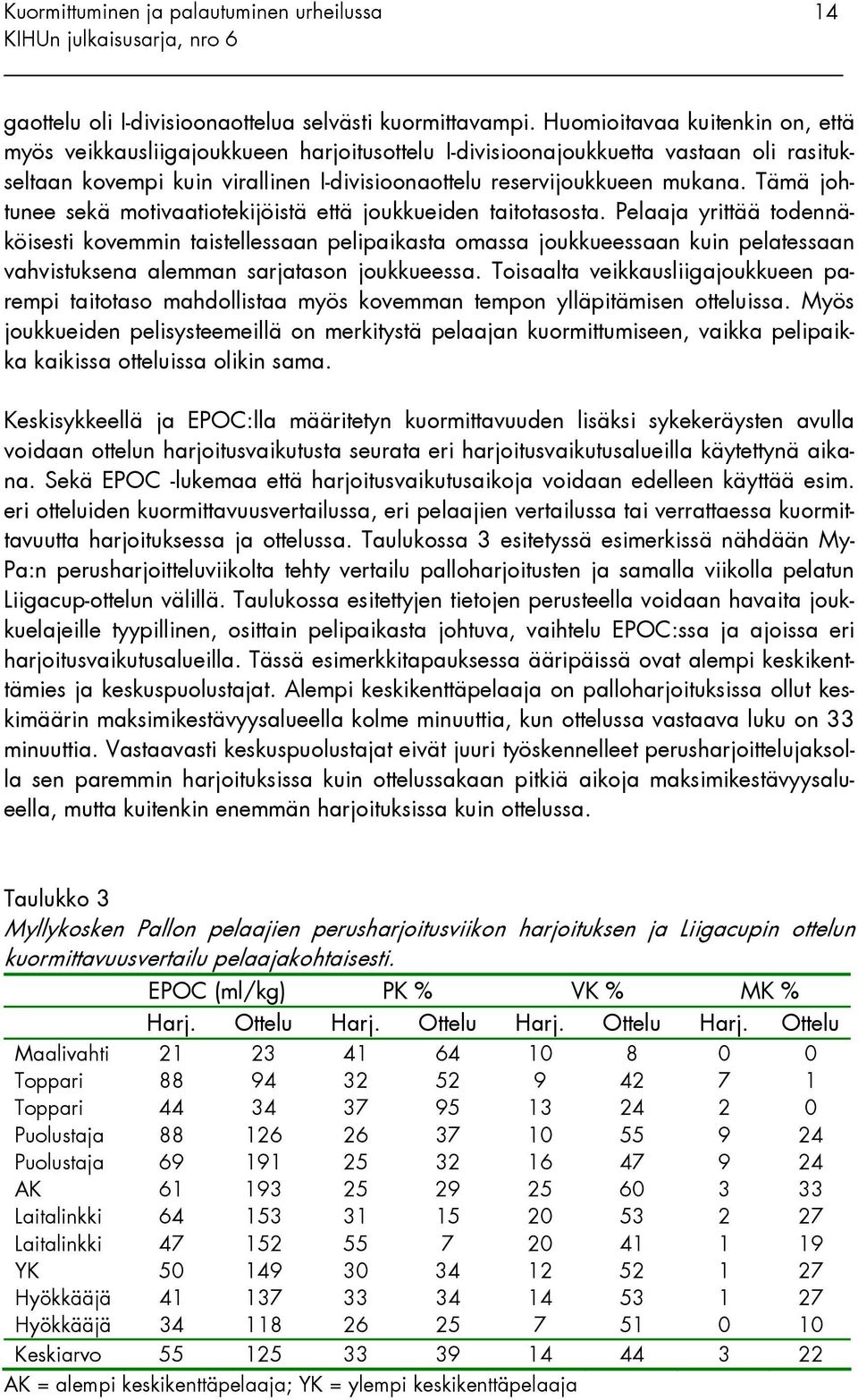 Tämä johtunee sekä motivaatiotekijöistä että joukkueiden taitotasosta.