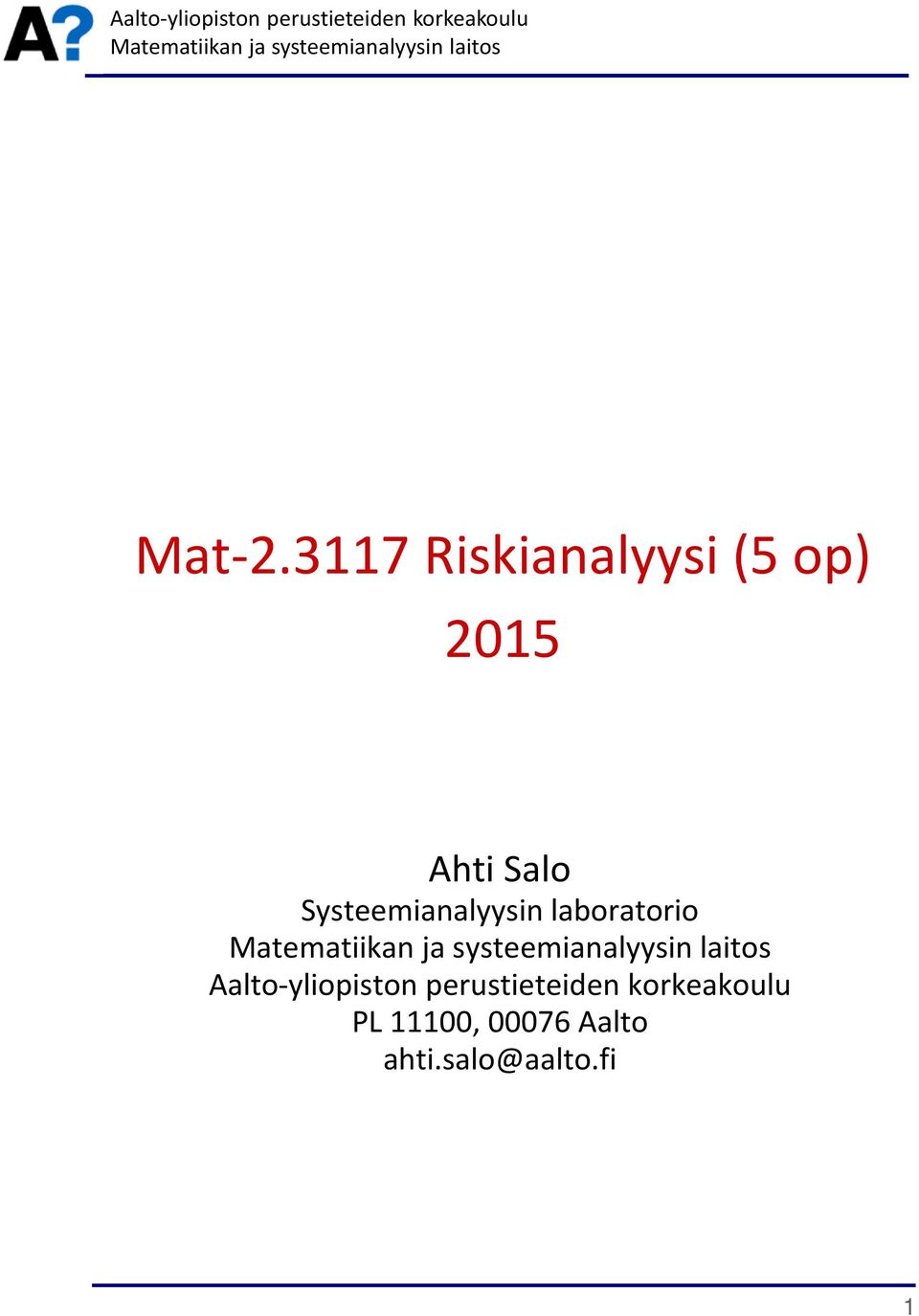 Systeemianalyysin laboratorio