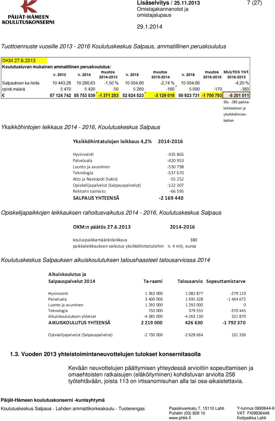 taloushaasteet talousarviossa 2014 1.3.