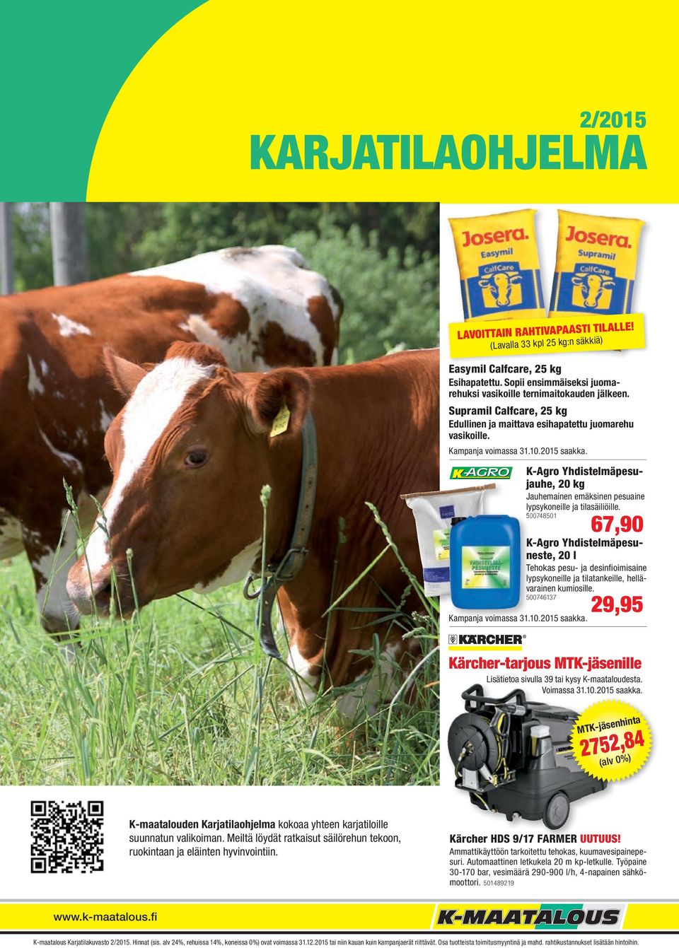 K-Agro Yhdistelmäpesujauhe, 20 kg Jauhemainen emäksinen pesuaine lypsykoneille ja tilasäiliöille.