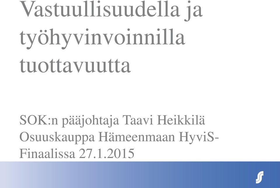 SOK:n pääjohtaja Taavi Heikkilä