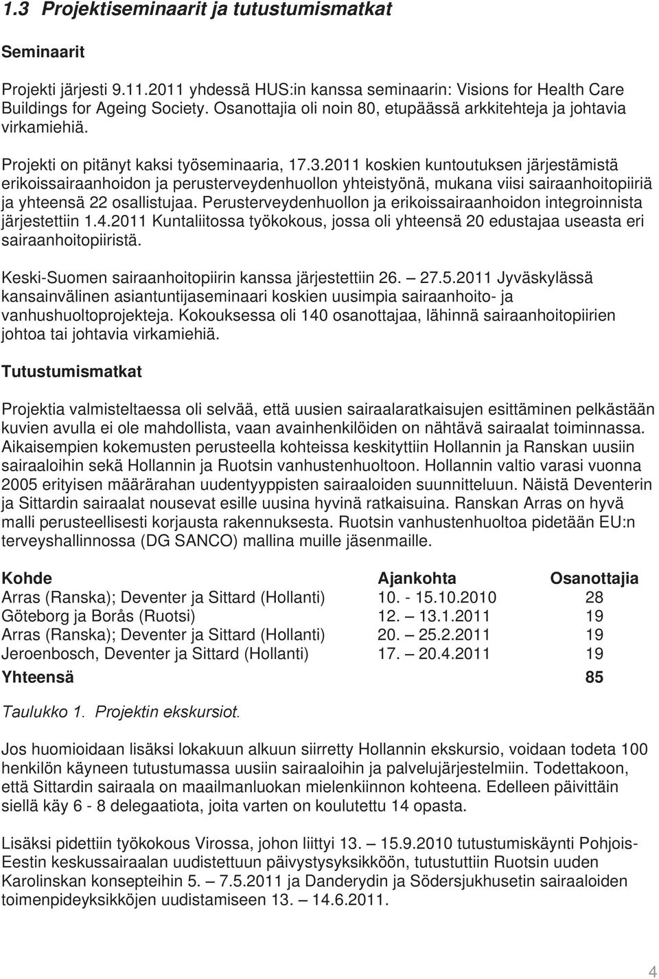 2011 koskien kuntoutuksen järjestämistä erikoissairaanhoidon ja perusterveydenhuollon yhteistyönä, mukana viisi sairaanhoitopiiriä ja yhteensä 22 osallistujaa.