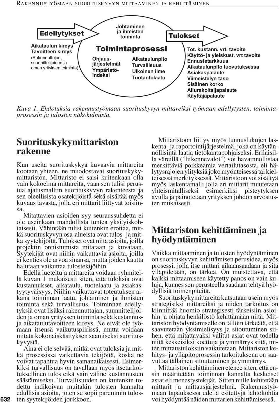 Mittaristo ei saisi kuitenkaan olla vain kokoelma mittareita, vaan sen tulisi perustua ajatusmalliin suorituskyvyn rakenteesta ja sen oleellisista osatekijöistä sekä sisältää myös kuvaus tavasta,