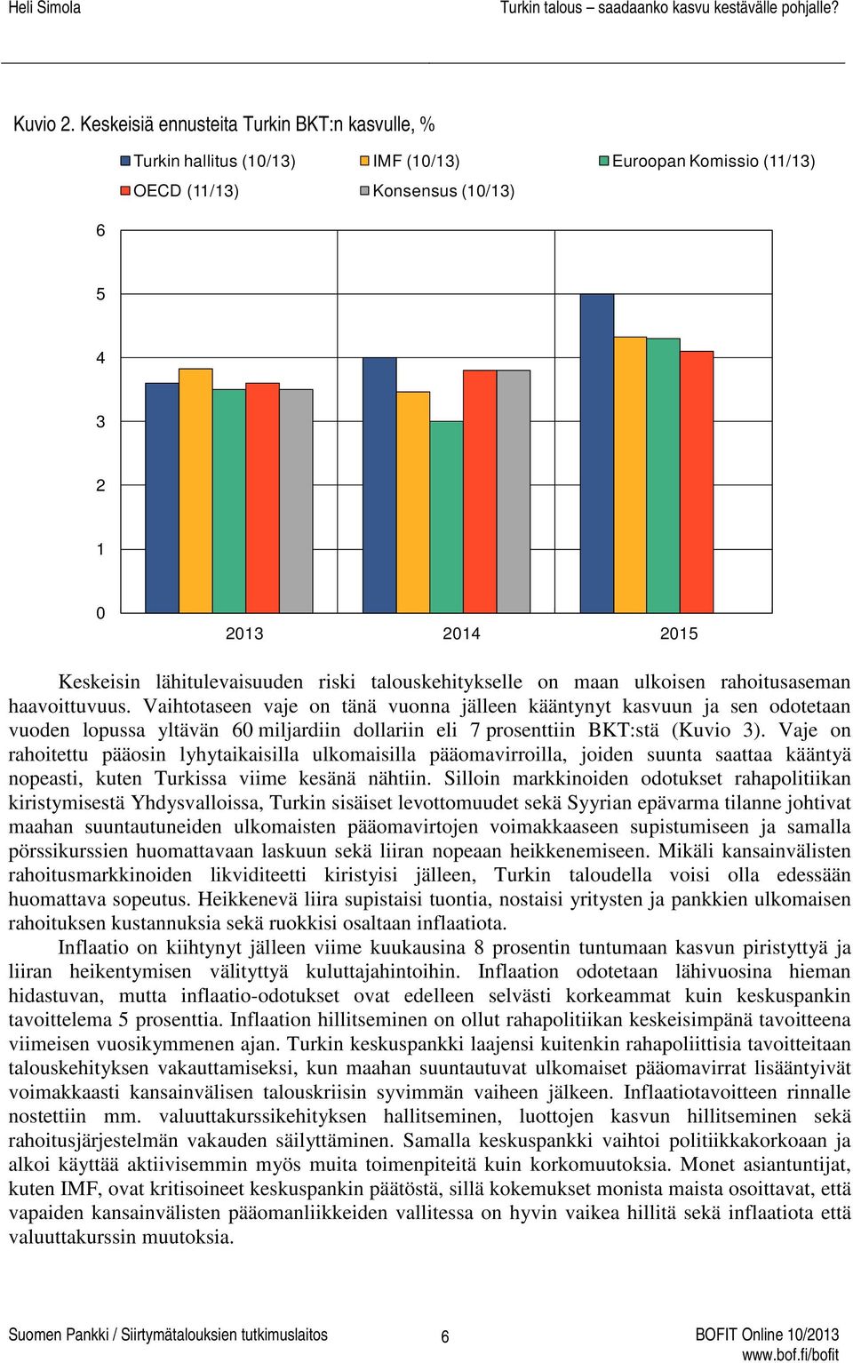 riski talouskehitykselle on maan ulkoisen rahoitusaseman haavoittuvuus.