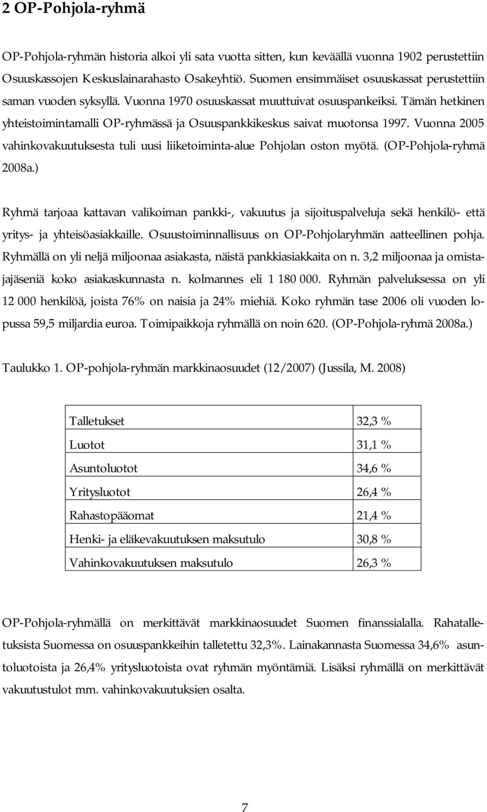 Tämän hetkinen yhteistoimintamalli OP-ryhmässä ja Osuuspankkikeskus saivat muotonsa 1997. Vuonna 2005 vahinkovakuutuksesta tuli uusi liiketoiminta-alue Pohjolan oston myötä. (OP-Pohjola-ryhmä 2008a.