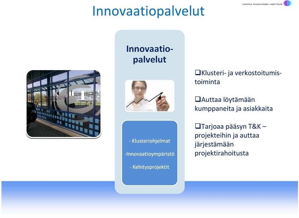 kumppaneita ja asiakkaita Tarjoaa pääsyn