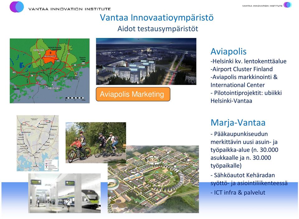 Pilotointiprojektit: ubiikki Helsinki-Vantaa Marja-Vantaa - Pääkaupunkiseudun merkittävin uusi asuin- ja