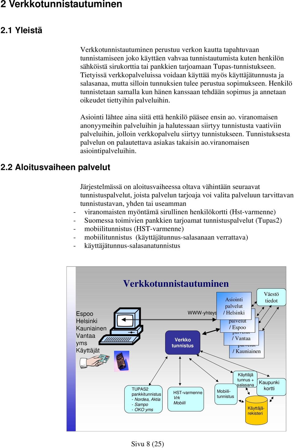 Tupas-tunnistukseen. Tietyissä verkkopalveluissa voidaan käyttää myös käyttäjätunnusta ja salasanaa, mutta silloin tunnuksien tulee perustua sopimukseen.