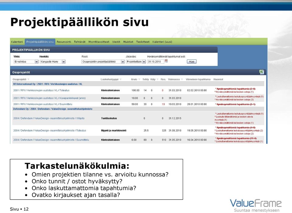 Onko tunnit / ostot hyväksytty?